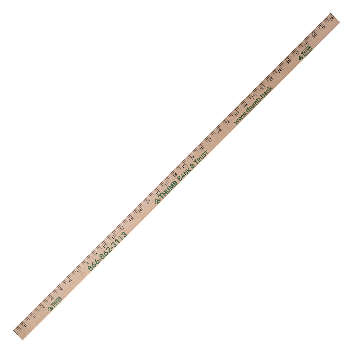 Custom logo 1/4" Thick Natural Yardstick