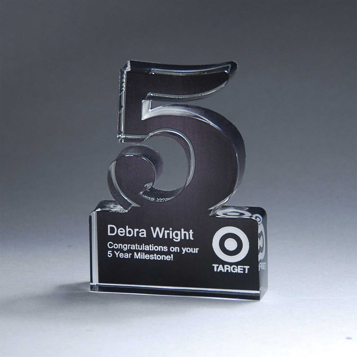 Custom logo Freestanding 5 Year Anniversary Award