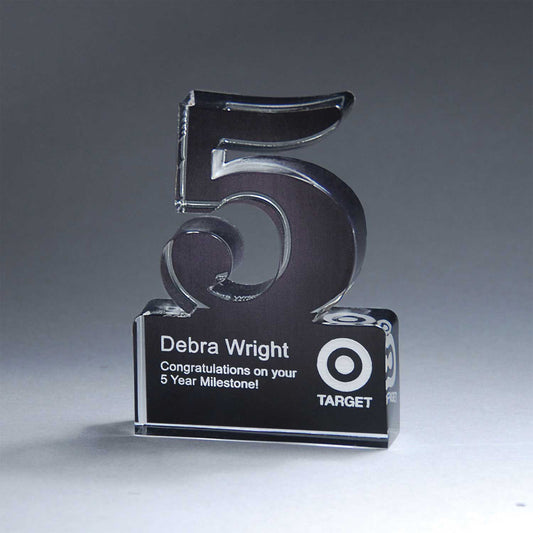 Custom logo Freestanding 5 Year Anniversary Award