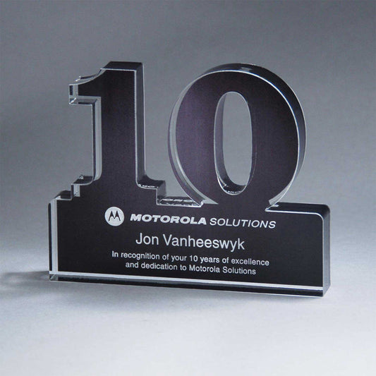 Custom logo Freestanding 10 Year Anniversary Award