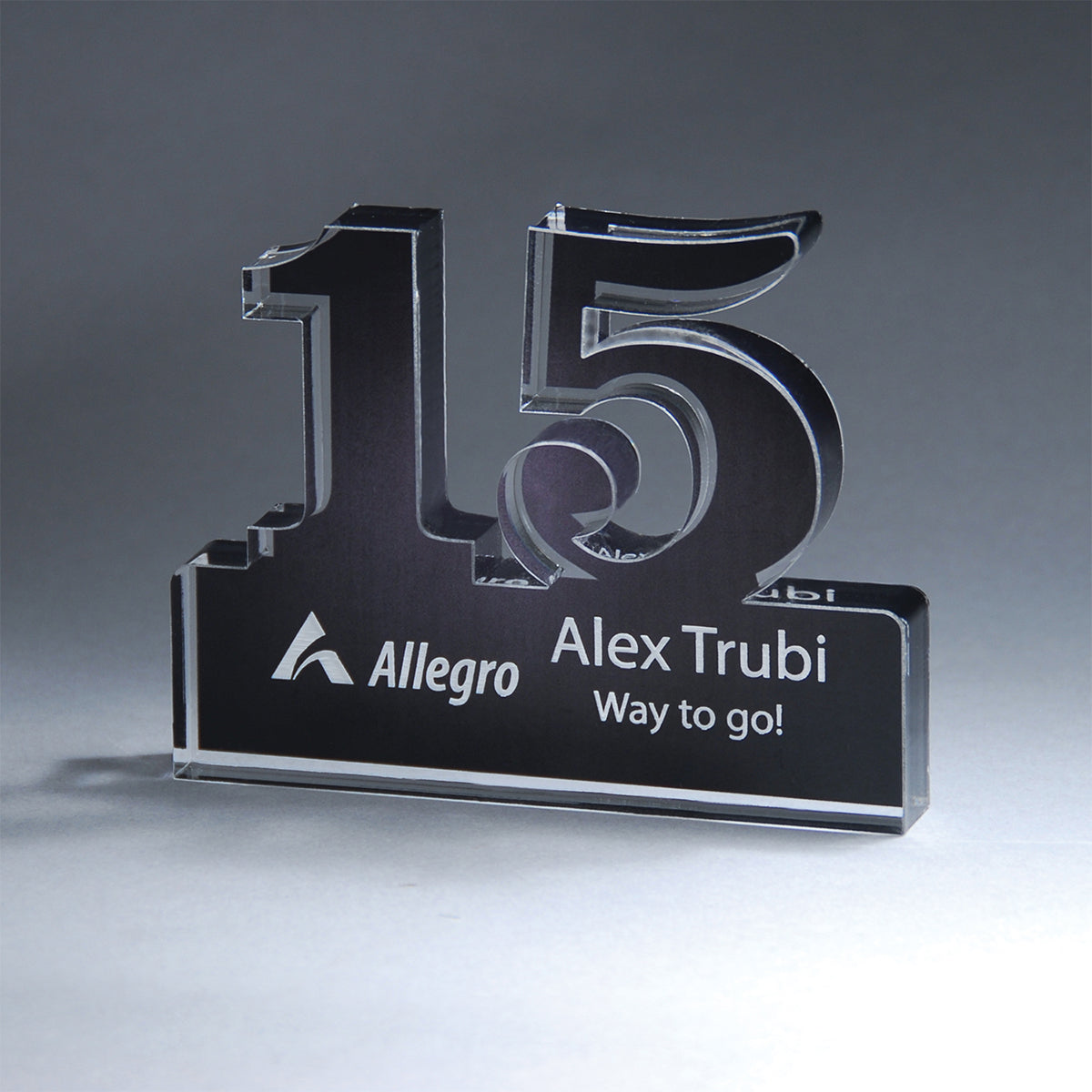 Custom logo Freestanding 15 Year Anniversary Award