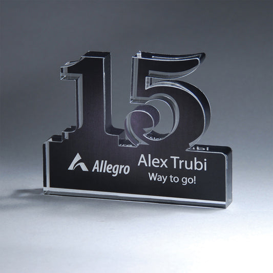 Custom logo Freestanding 15 Year Anniversary Award