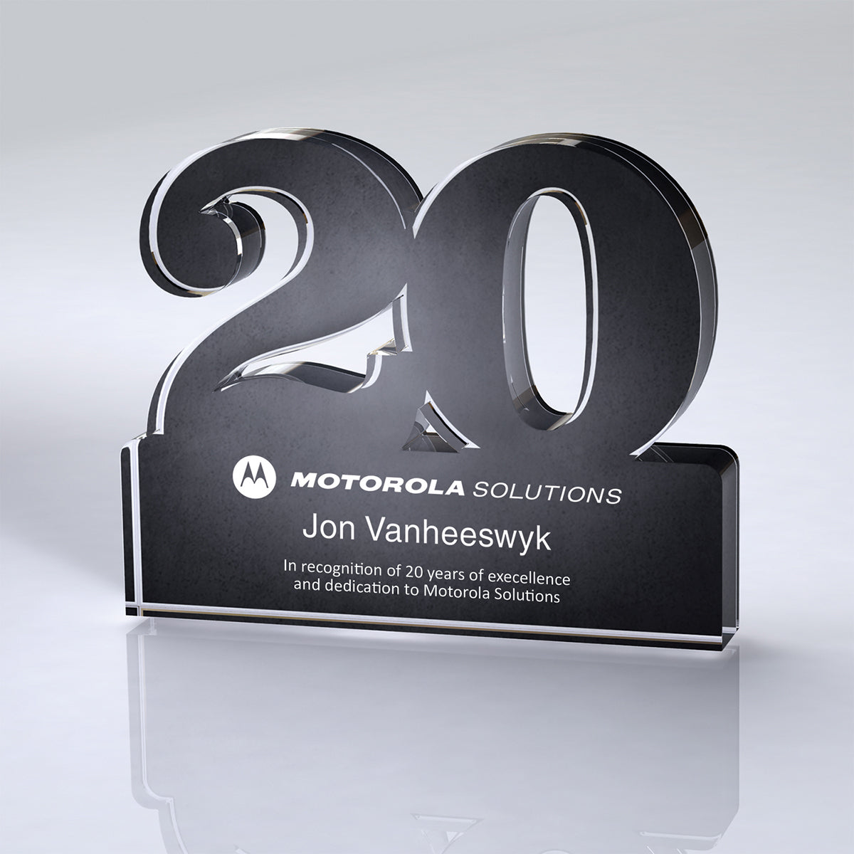 Custom logo Freestanding 20 Year Anniversary Award