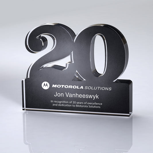 Custom logo Freestanding 20 Year Anniversary Award