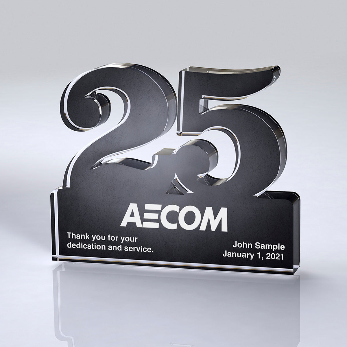Custom logo Freestanding 25 Year Anniversary Award
