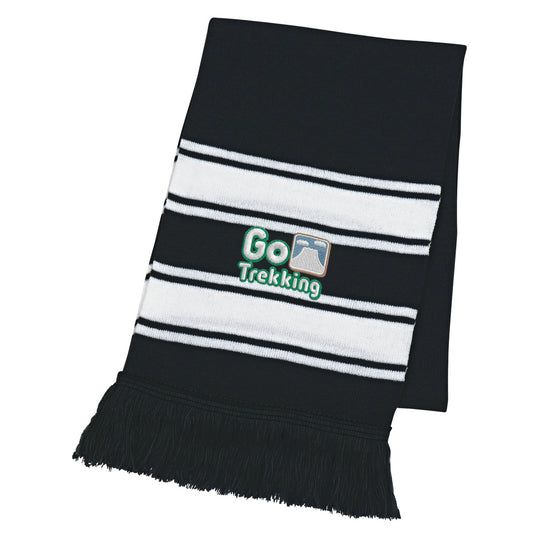 Custom logo Two-Tone Knit Scarf With Fringe