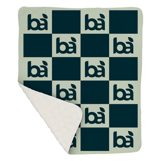 Custom logo 50" X 60" Checkerboard Knit Sherpa Blanket