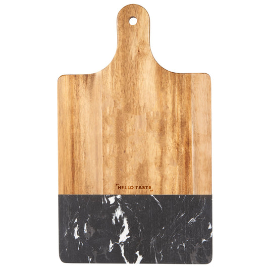 Custom logo Black Marble and Wood Cutting Board