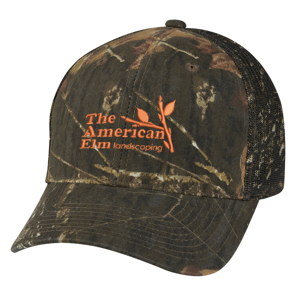 Custom logo Mossy Oak® Hunter's Retreat Mesh Back Camouflage Cap