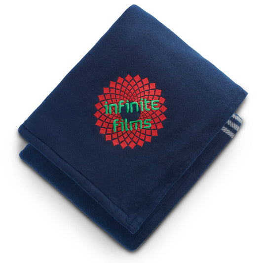 Custom logo Plaid Fleece Sherpa Blanket