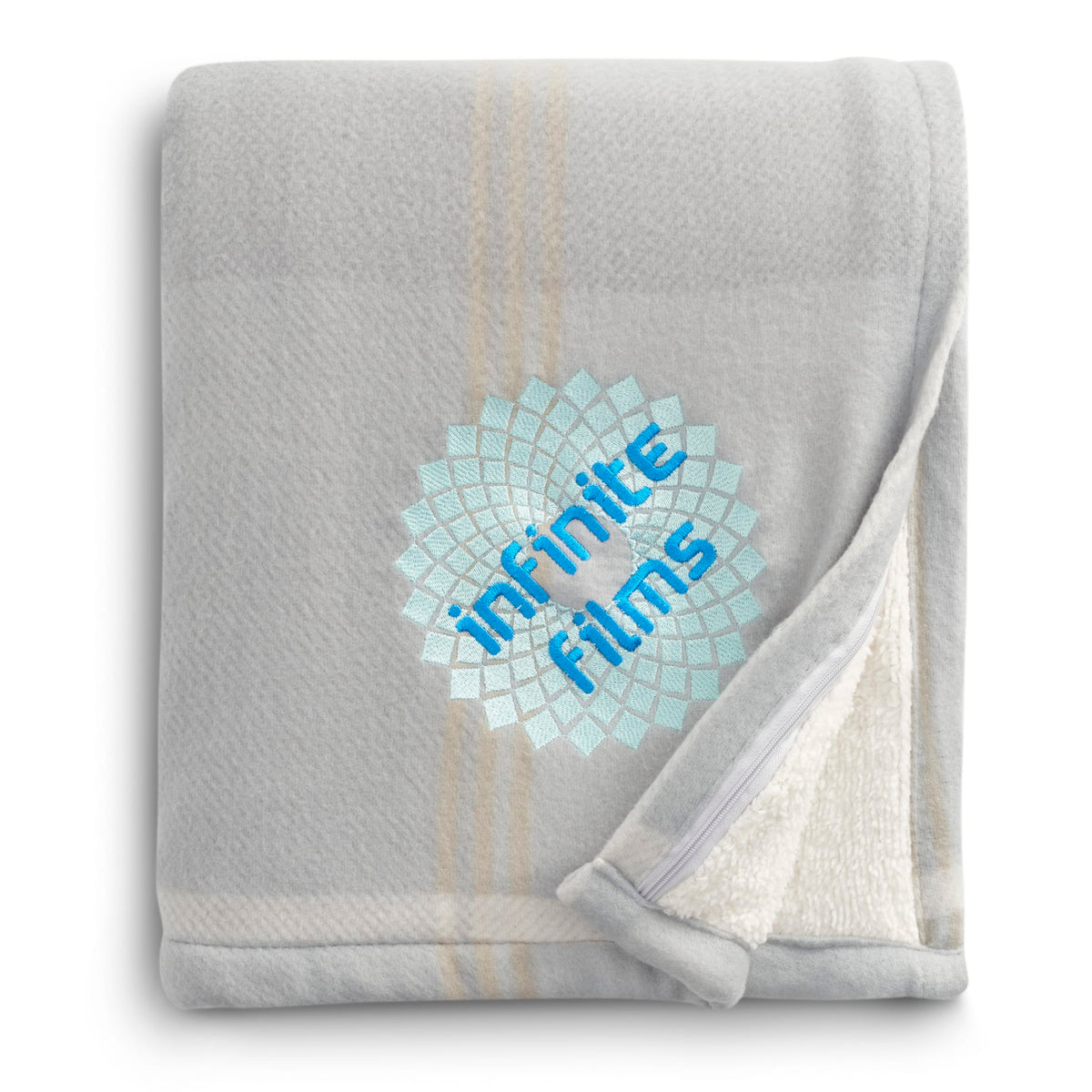 Custom logo Plaid Fleece Sherpa Blanket