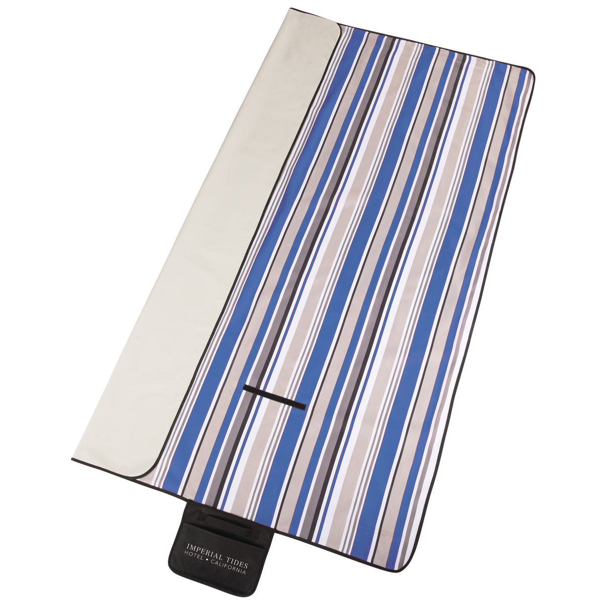Custom logo Oversized Striped Picnic and Beach Blanket