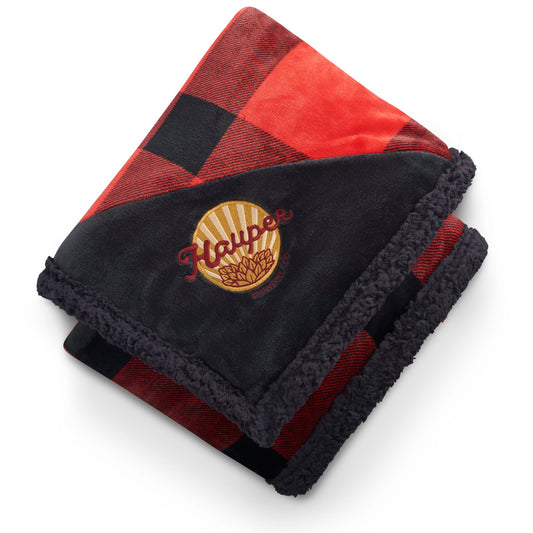 Custom logo Field & Co.® Buffalo Plaid Sherpa Blanket