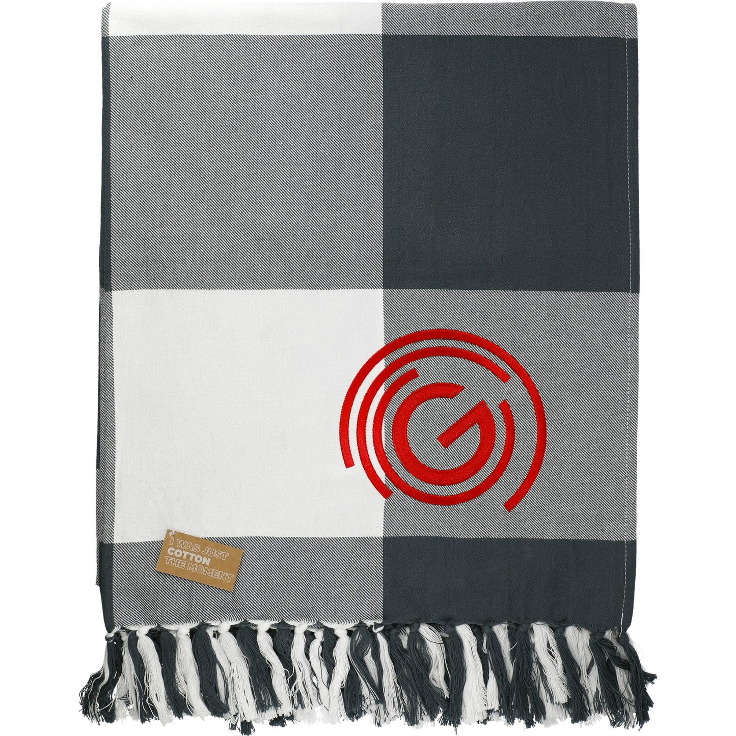 Custom logo Field & Co. 100% Organic Cotton Check Throw Blanke