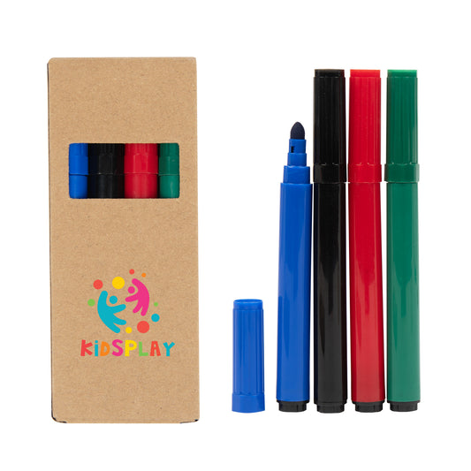 Custom logo 4 Piece Washable Marker Set