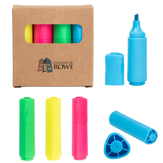 Custom logo 4-In-1 Mini Highlighter Set