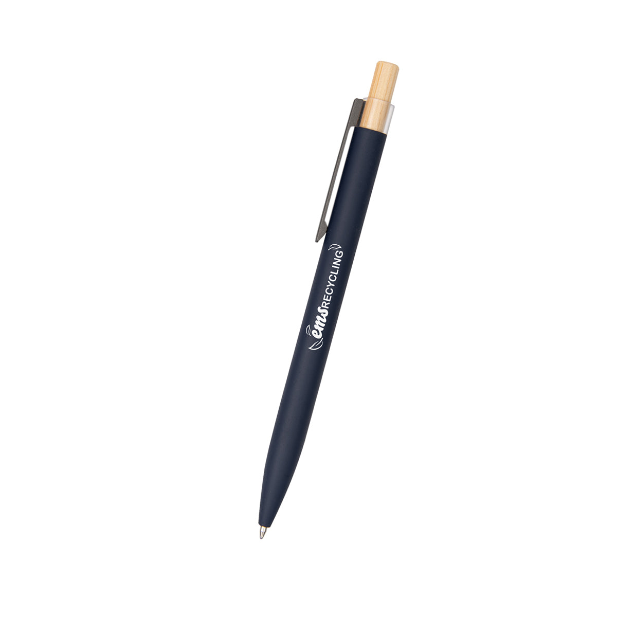 Custom logo Recycled Aluminum Pen With Bamboo Plunger