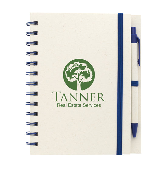 BoC Recycled Paper Spiral Notebook with Pen