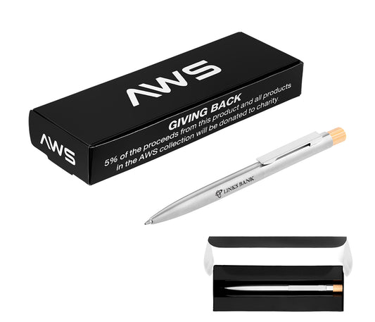 Custom logo AWS Recycled Stainless Steel Pen