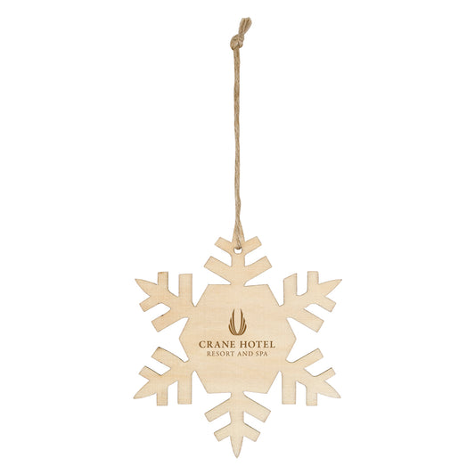 Custom logo Wood Ornament - Snowflake