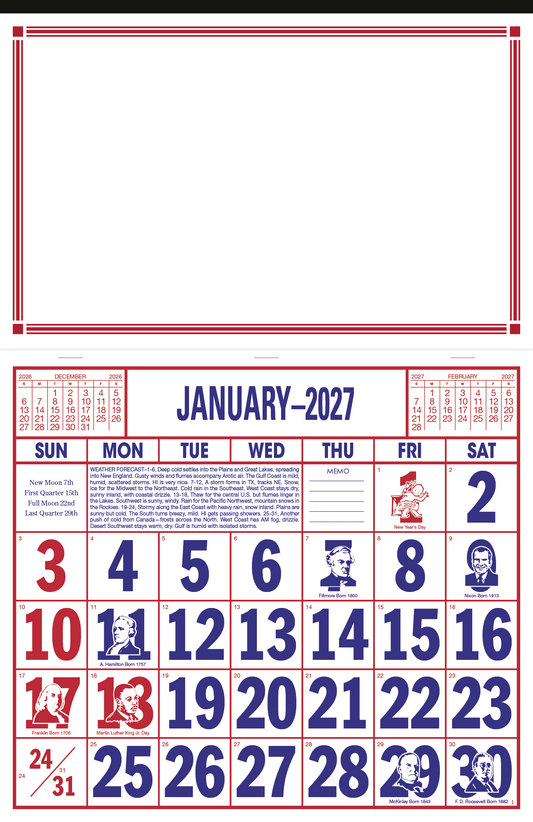 Apron Style Calendar
