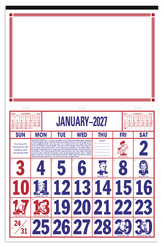 Apron Style Calendar