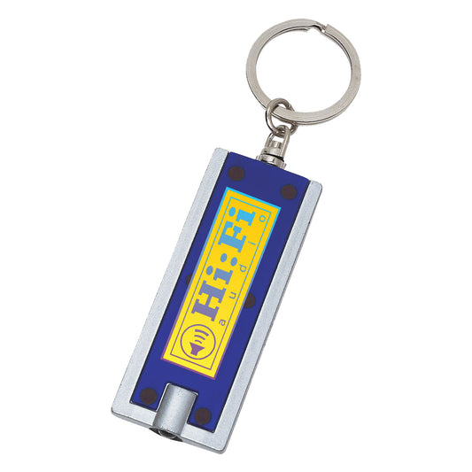 Custom logo Rectangular LED Key Chain