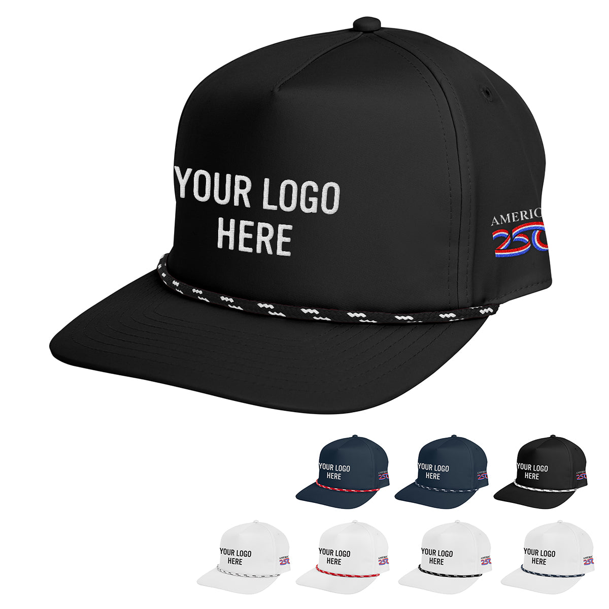 Custom logo America250™ Stroke Play Rope Cap