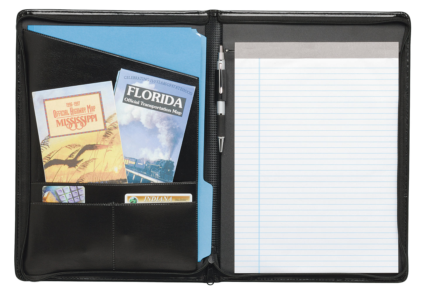Script Zippered Padfolio