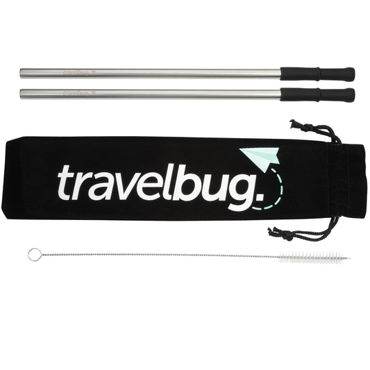 Custom logo Reusable Stainless steel Straw Set with Brush