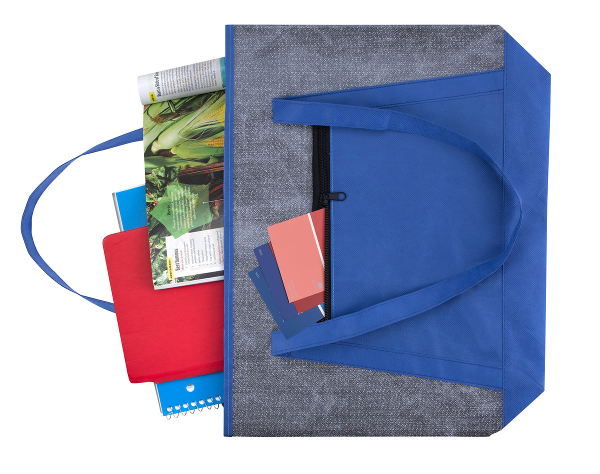 Custom logo Heathered RPET Non-Woven Tote