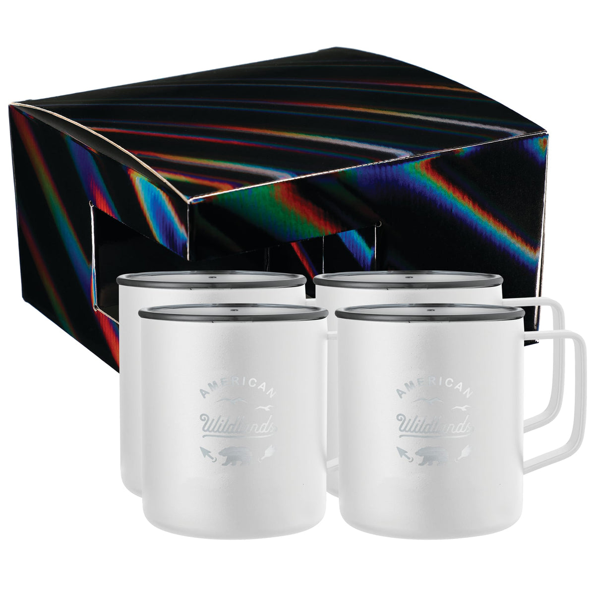Custom logo Rover Camp Mug 14oz Powder coated 4 in 1 Gift Set