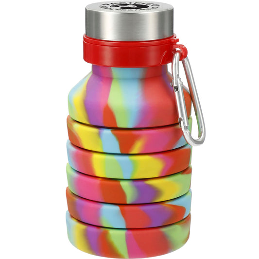 Custom logo Zigoo Silicone Collapsible Bottle 18oz - Tie Dye