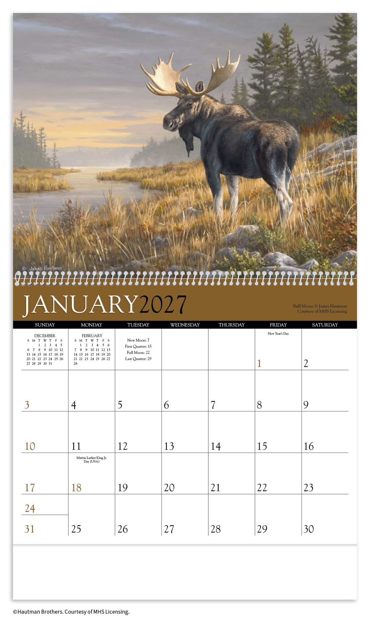 Custom logo Wildlife Art by the Hautman Brothers Calendar