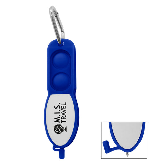 Custom logo Push Pop Pen With Carabiner