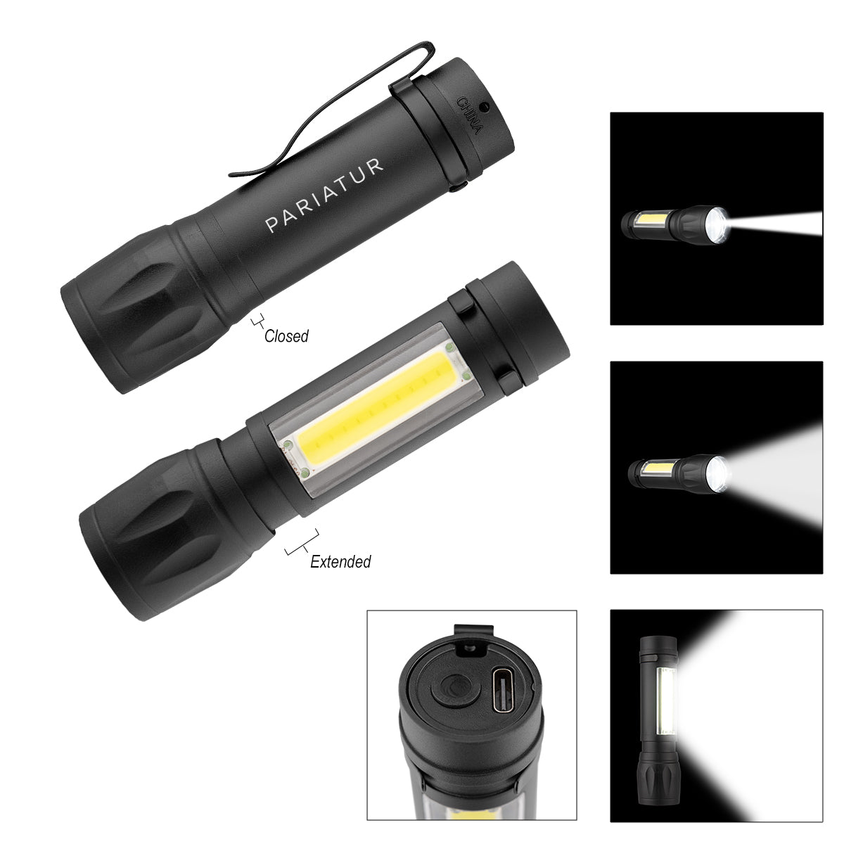 Custom logo Torch Rechargeable Flashlight