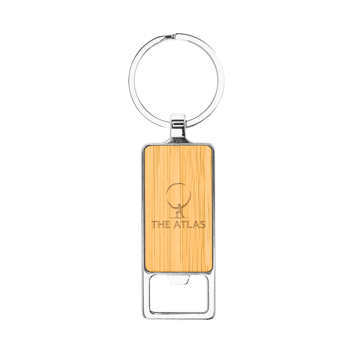 Custom logo Bristol Bamboo Key Tag With Bottle Opener