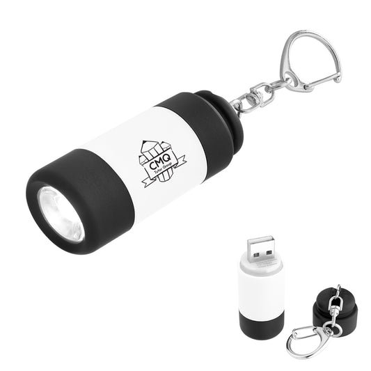Custom logo Rechargeable LED Light Key Chain