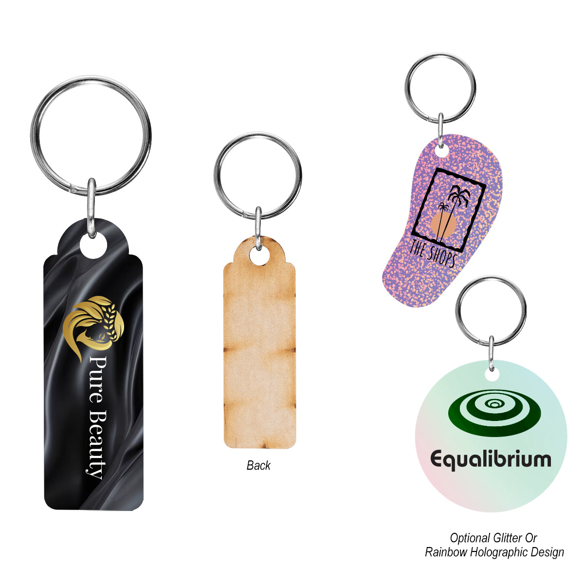 Custom logo Full Color Wood Key Tag - 3"