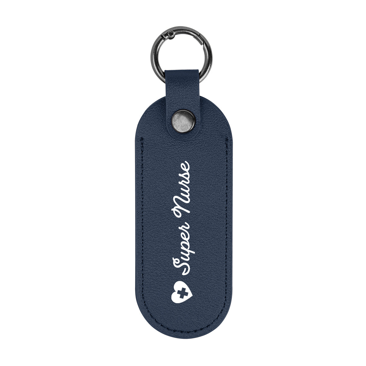 Custom logo Bates Leatherette Key Tag With Carabiner