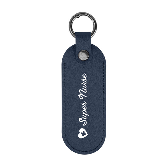 Custom logo Bates Leatherette Key Tag With Carabiner