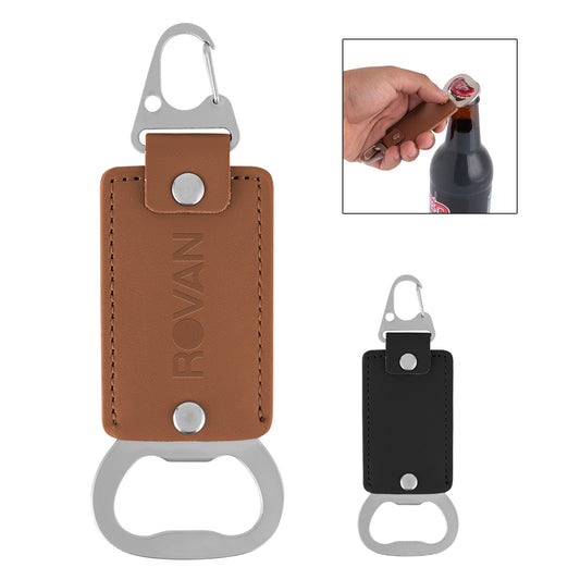 Custom logo Leatherette Bottle Opener Key Clasp