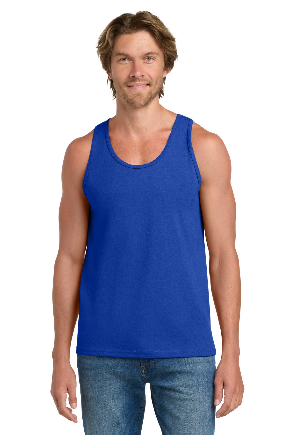 Custom logo Gildan® - Ultra Cotton® 100% US Cotton Tank Top. 2200 in Royal