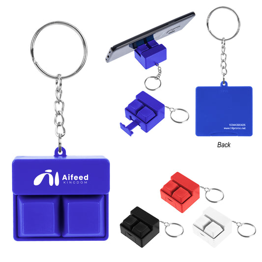 Custom logo Click Fidget Keychain With Phone Stand