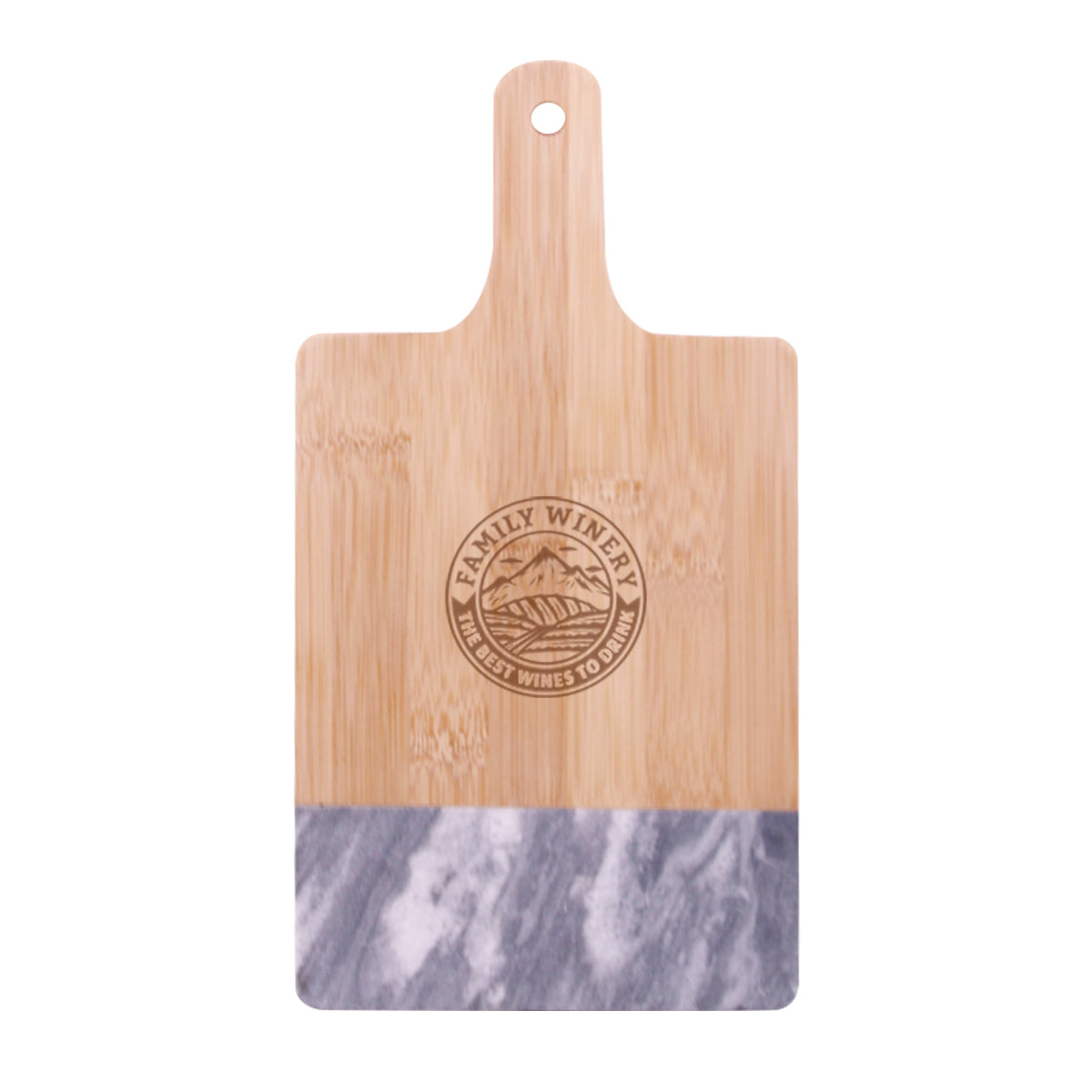 Custom logo Black Marble & Bamboo Cutting Board
