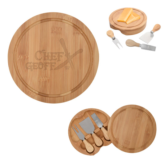 Custom logo 3-Piece Bamboo Cheese Server Kit