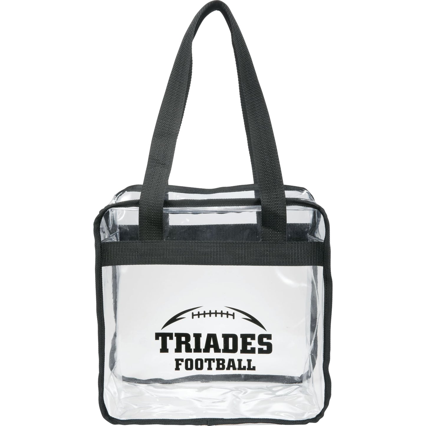 Custom logo Game Day Clear Zippered Safety Tote