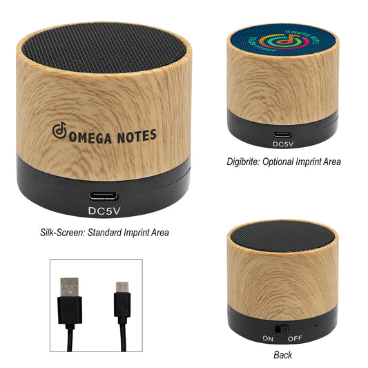 Custom logo Allegro Wood Grain Wireless Speaker 2.0