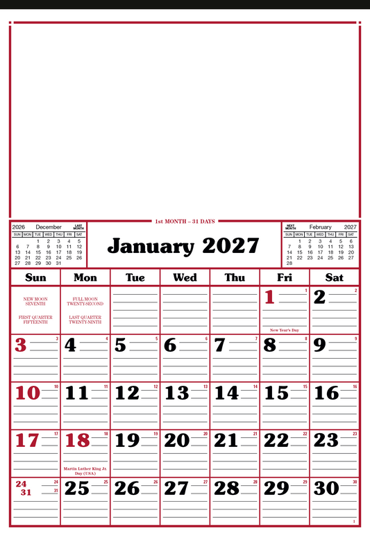 Commercial 12-Sheet Calendar