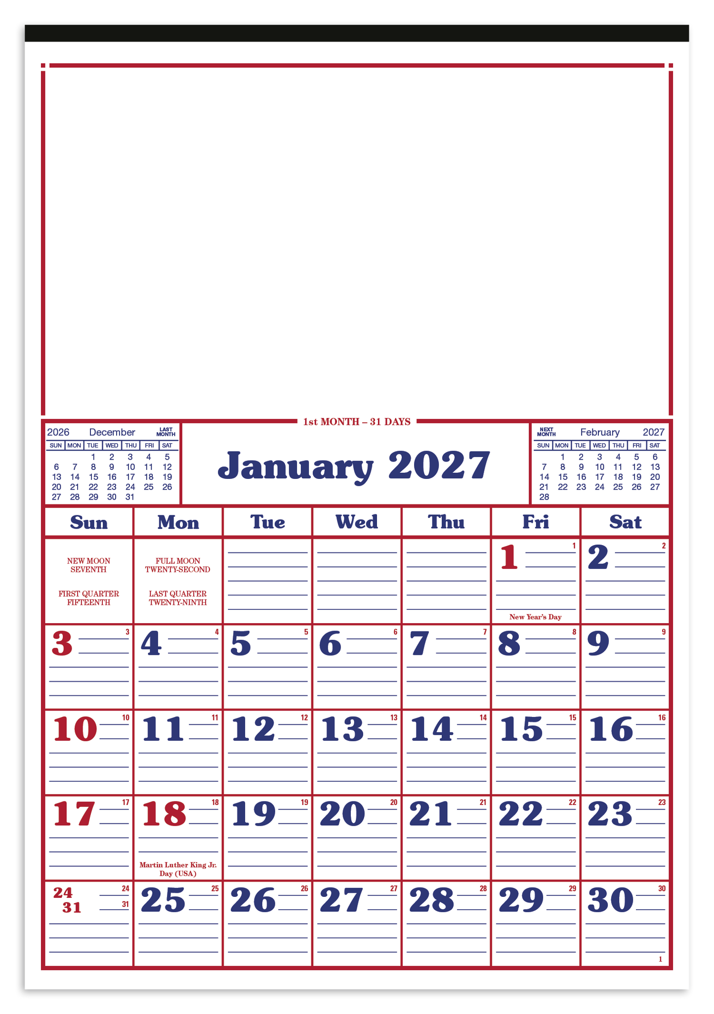 Commercial 12-Sheet Calendar